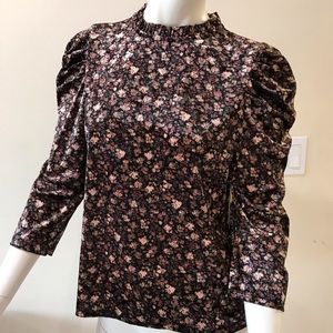 CeCe Women’s Velvet Top/black/multi/size 1X/nwt